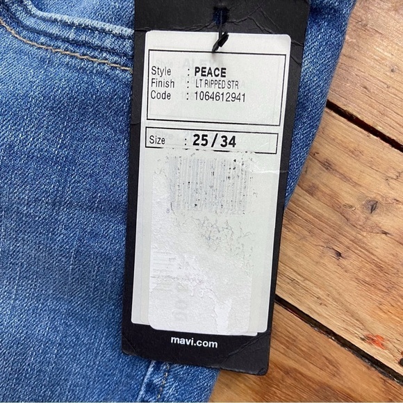 Mavi Amerika peace women jeans wide legs flare 25/34 ripped distressed blue - Picture 9 of 15